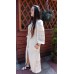 Boho Style Ukrainian Embroidered Midi Broad Dress Cream Colour